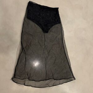 Mango Black Sheer Skirt